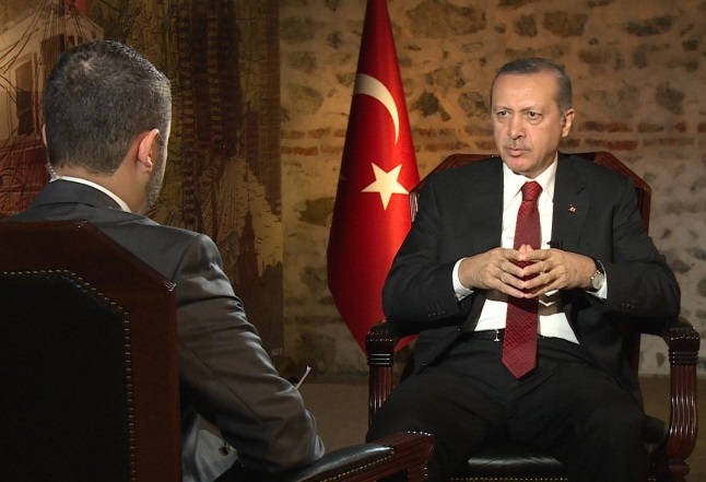 Erdogan interviewé par Al-Jazeera. D. R.